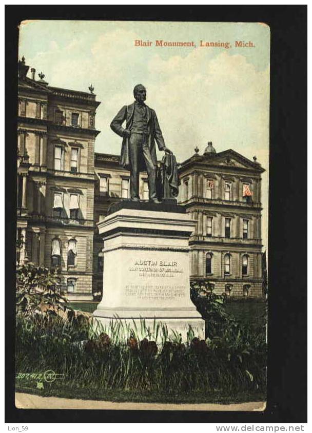 Austin BLAIR Statue - LANSING  Also Known As The Civil War Governor, Was A Politician From U.S. State Of Michigan 12329 - Autres & Non Classés