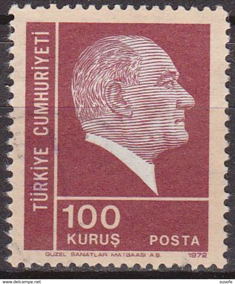 Turquia 1972 Scott 1923 Sello º Fundador Y 1º Presidente Mustafa Kernal Ataturk Yvert 2041 Michel 2271 Turkey Stamps - Oblitérés