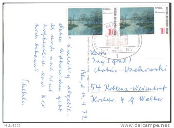 Germany / Berlin - Mi-Nr 423 FDC / Postcard (u274)- - 1971-1980