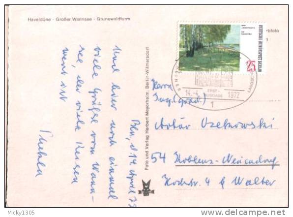 Germany / Berlin - Mi-Nr 424 FDC / Postcard (u276)- - 1971-1980