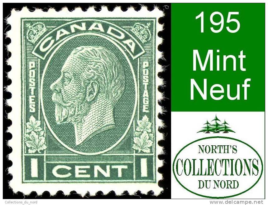 Canada (Unitrade & Scott # 195 - Medaillon Issue) (Mint) F - Neufs