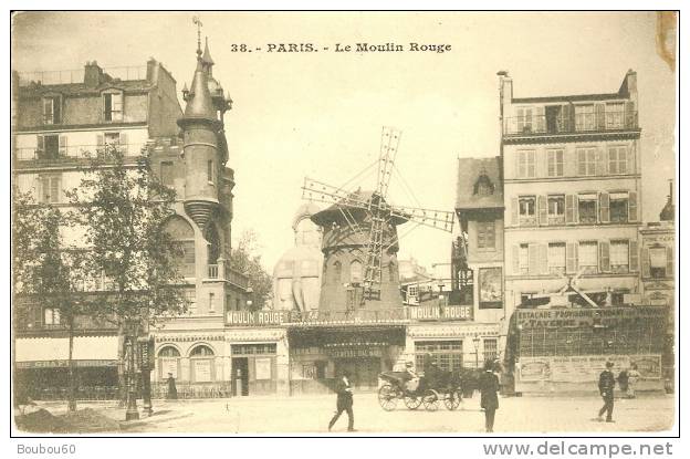 Paris 18 - Le Moulin Rouge -  Très Ancienne, Dos Non Divisé - Bas Montmartre - Paris La Nuit