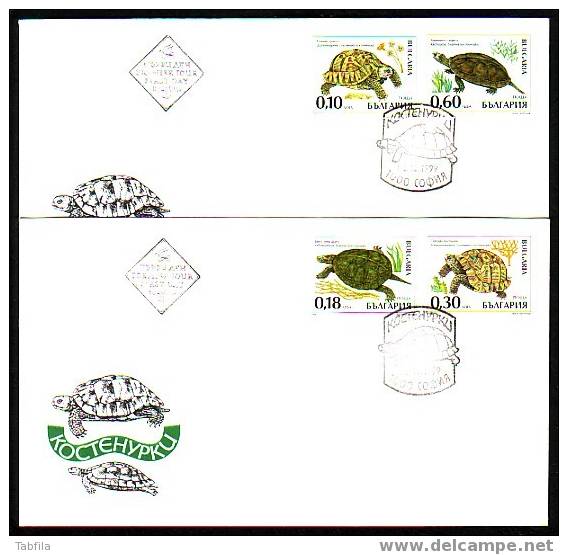 BULGARIA / BULGARIE - 1999 - Tortues - 2 FDC - Turtles