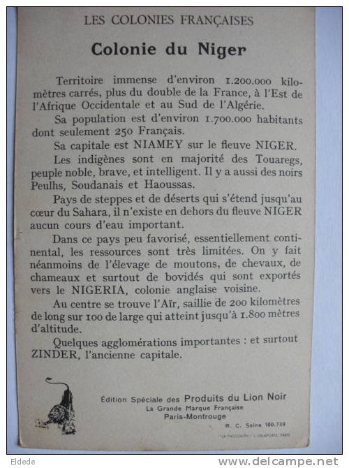 Colonies Françaises Lion Noir , Zinder, Niamey, Agades, Bilma, Air , Touaregs - Niger