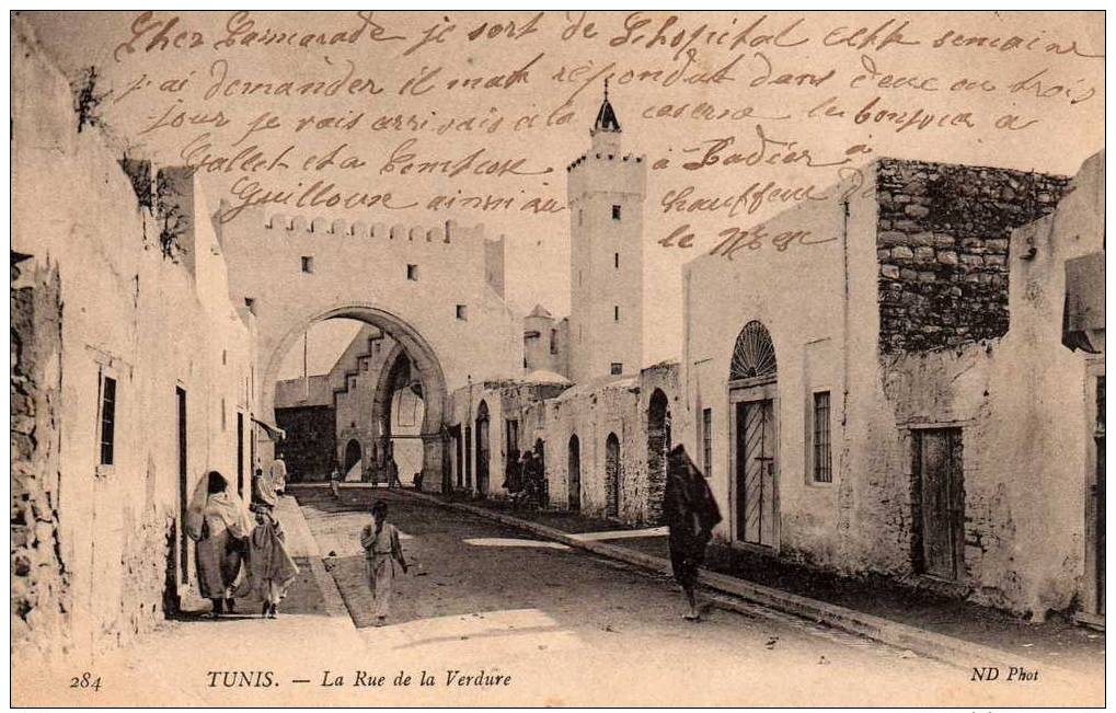 CPA..TUNIS...RUE DE LA VERDURE...PRIX: 1,49 € - Tunisie