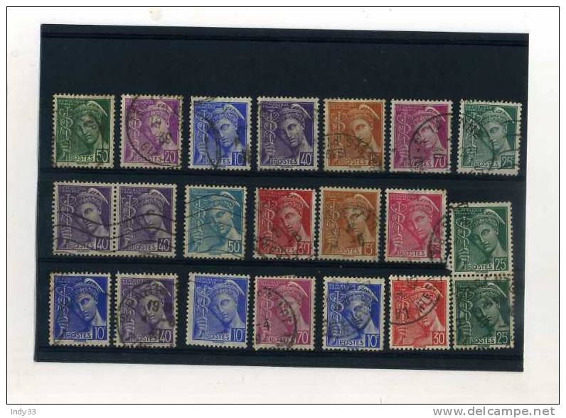 - FRANCE 1938/42 . TIMBRES MERCURE - 1938-42 Mercure