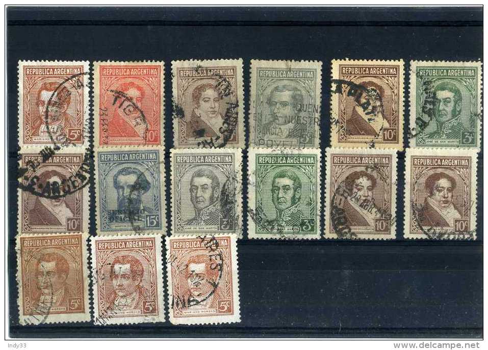 - ARGENTINE 1920/39  . ENSEMBLE DE TIMBRES DE 1935/36 . OBLITERES - Usati