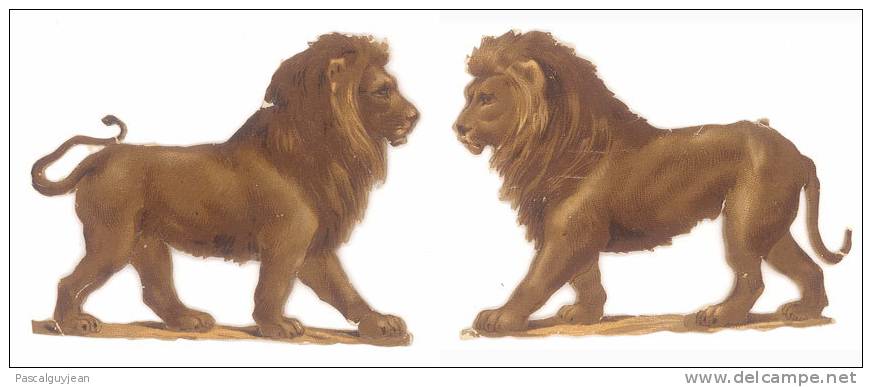2 DECOUPI ANCIEN LION - 7 Cm - Tiere