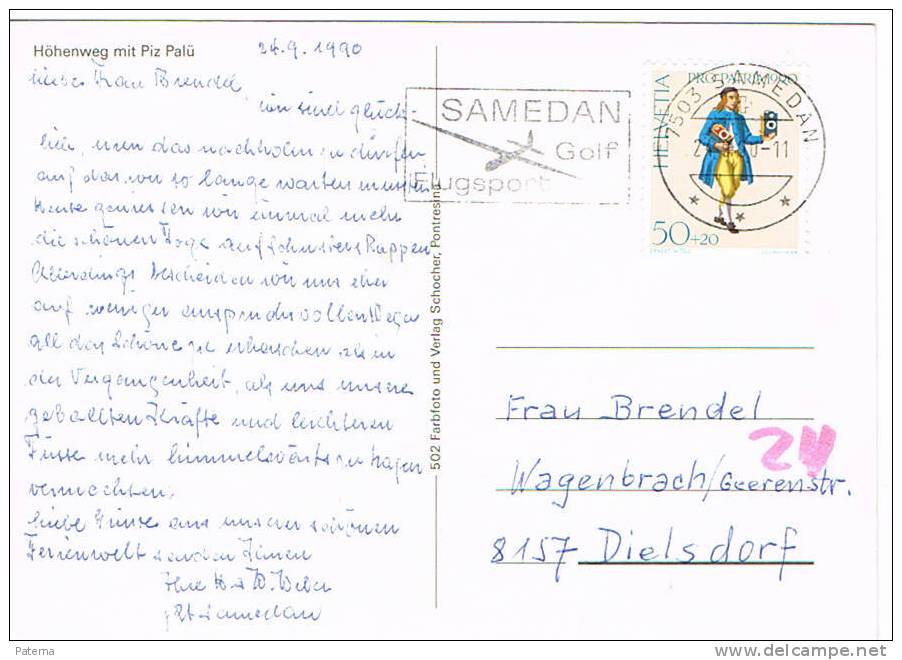 Postal SAMEDAN 1990, (Suiza) , Golf, - Golf