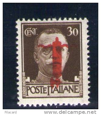 Italy Italien Italie Italia 1944 RSI R.S.I. Fascio Capovolto Tir. VERONA 30c. RARITA  MNH Firmata Raybaudi Certificabile - Neufs