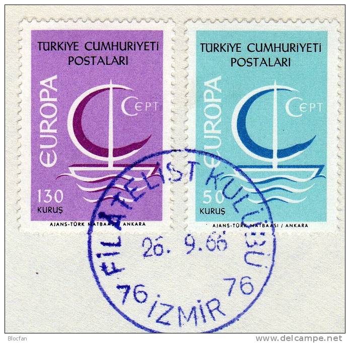 Europa-Ausgabe 1966 Türkei 2018/9+FDC O 13€ Schiff Mit Segel CEPT Cover Set Of Turkiye - 1966
