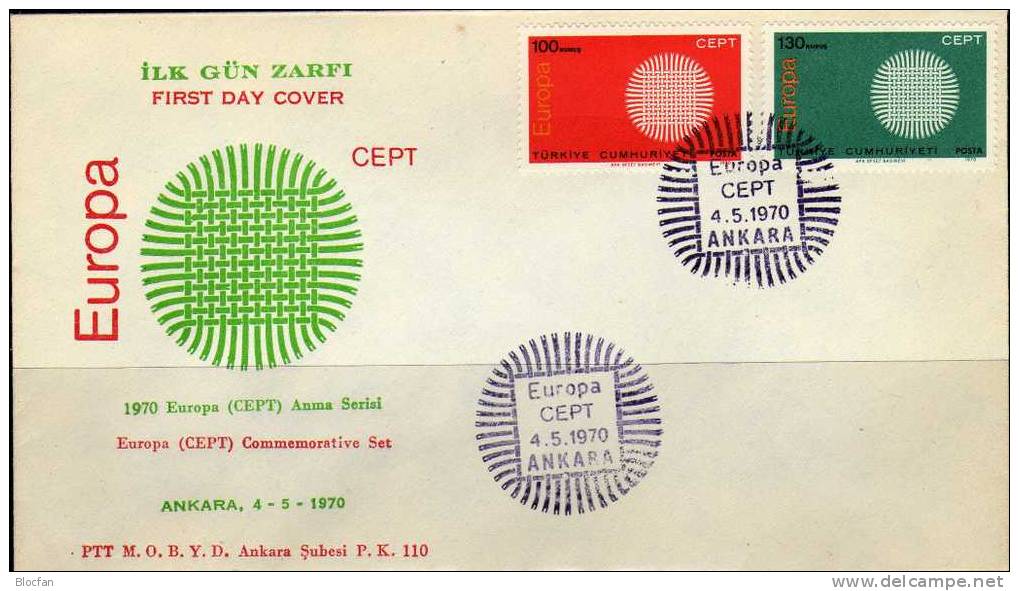 Europa-Ausgabe 1970 Türkei 2179/0+ FDC O 9€ Sonnen-Geflecht Mit  CEPT - 1970