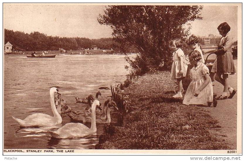 Blackpool Stanley Park - Lancashire - 1945-50 - White Swan - Neuve - Voir Recto Verso - État : TB - Blackpool