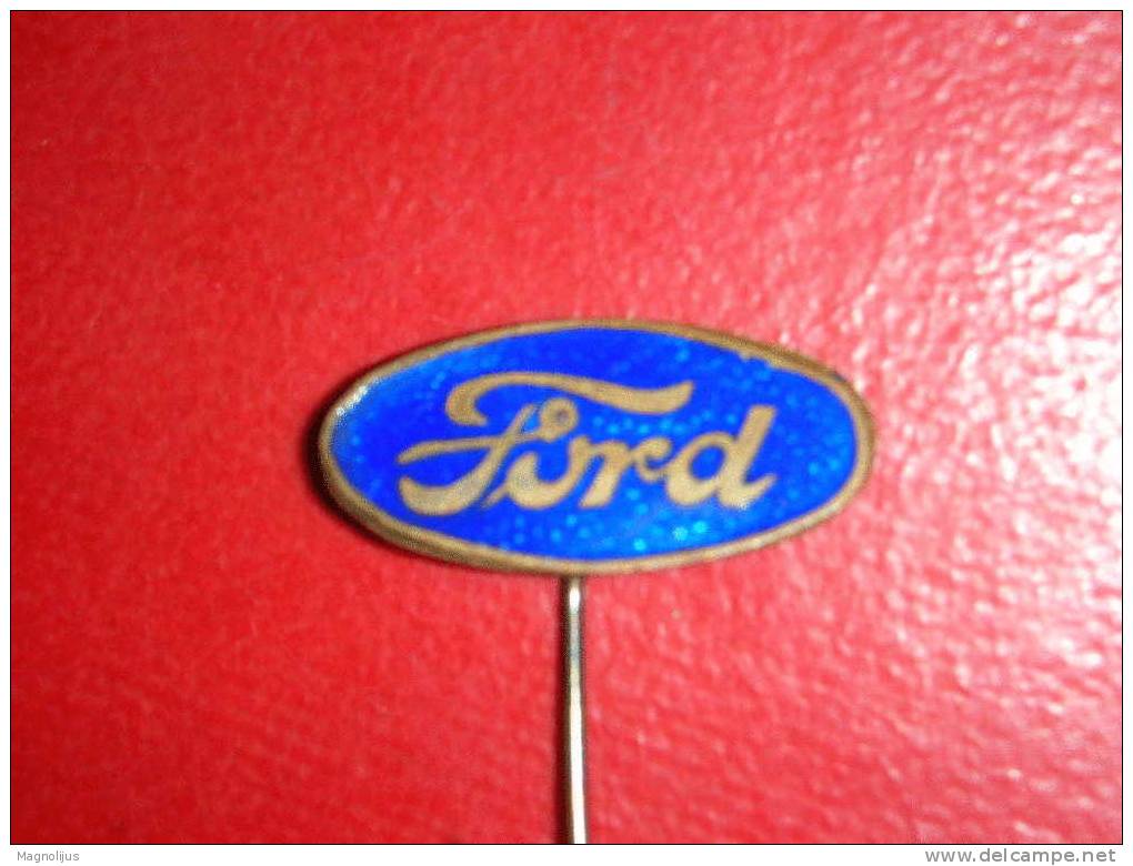 Pins,Badge With Needle,Auto-Moto,Vehicles,"Ford",Cars,Factory,Enamel,Emaille,vintage - Ford