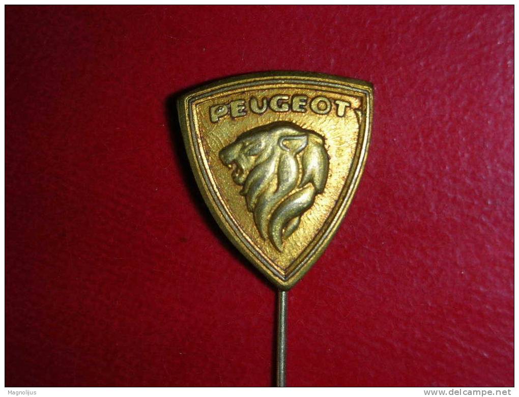 Pins,Badge With Needle,Auto-Moto Industry,Vehicles,"Peugeot",Cars,Factory,Brass,metal,Lion Symbol,vintage - Peugeot