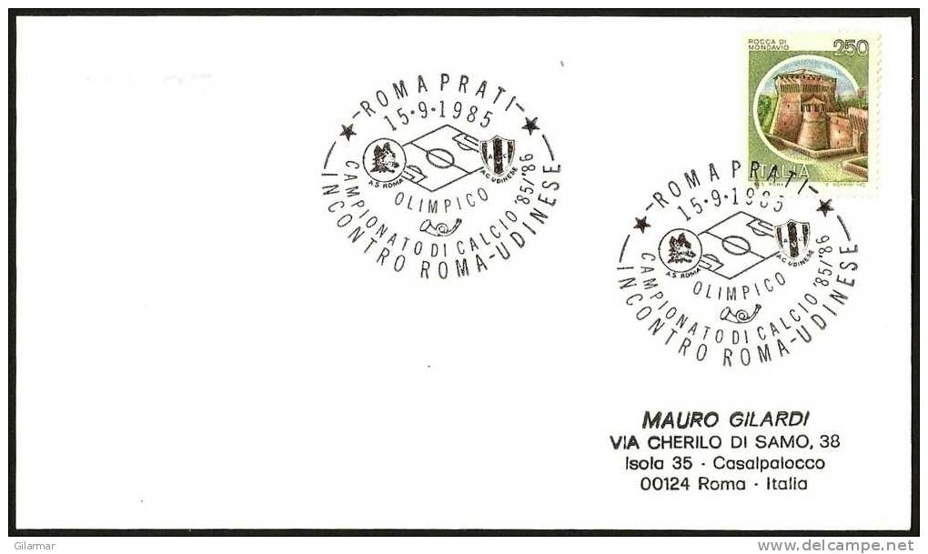 FOOTBALL -  ITALIA ROMA 1985 - CAMPIONATO DI CALCIO '84/'85 - ROMA Vs UDINESE - CARD - Clubs Mythiques
