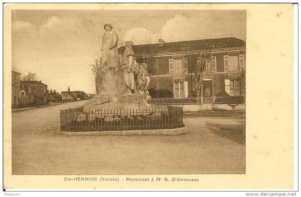 SAINTE-HERMINE  -  Monument à Mr G. Clémenceau - Sainte Hermine