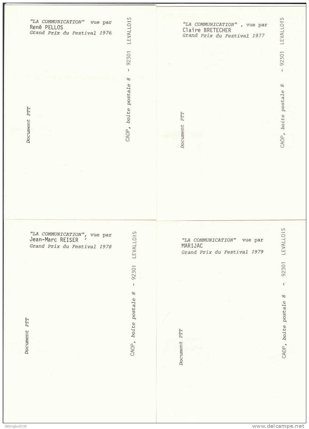 LA COMMUNICATION VUE PAR LES GRANDS PRIX DES FESTIVALS D'ANGOULÊME. 12 CP Avec TP Et Tampons, De PELLOS à BILAL.1989. - Advertisement