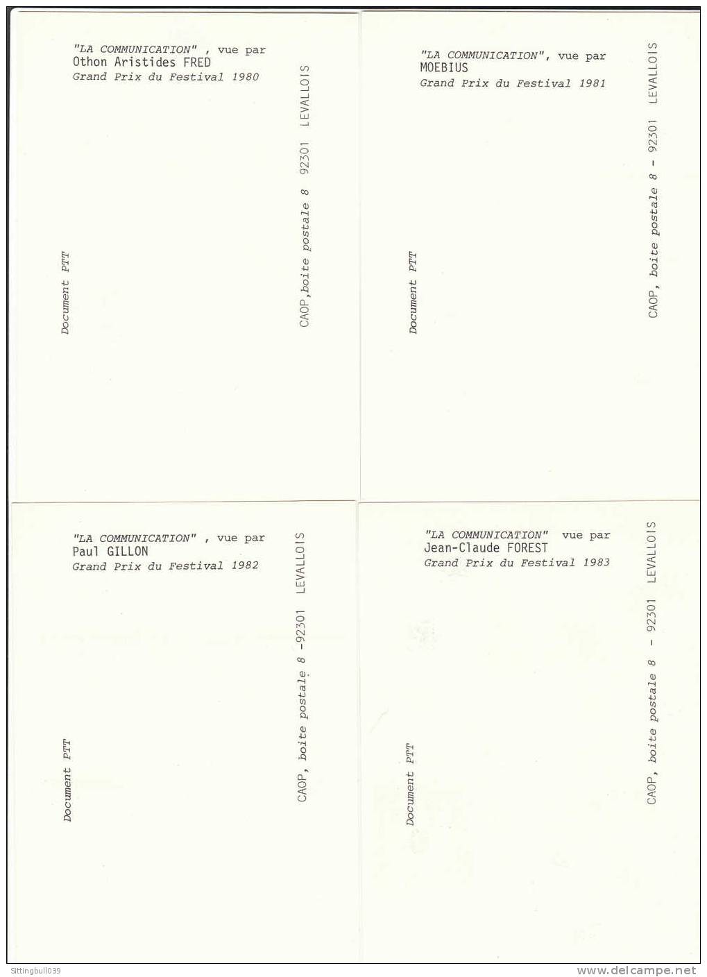 LA COMMUNICATION VUE PAR LES GRANDS PRIX DES FESTIVALS D'ANGOULÊME. 12 CP Avec TP Et Tampons, De PELLOS à BILAL.1989. - Advertisement