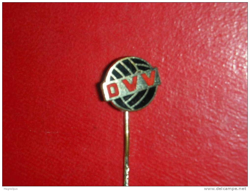 Pins,Badge With Needle,German Volleyball Federation,Enamel,Emaille,DVV - Deutscher Volleyball-Verband,Sport,vintage - Pallavolo