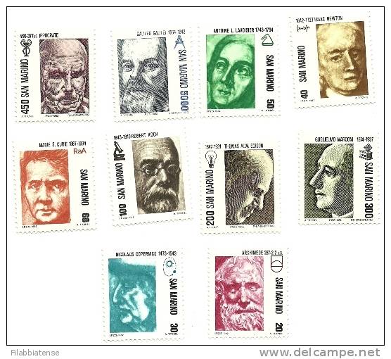 1982 - 1092/101 Scienziati    ++++++ - Unused Stamps