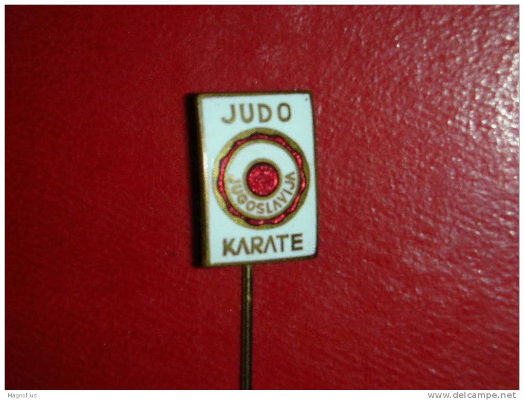 Pins,Badge With Needle,Yugoslavia Judo & Karate Federation,Marshal Arts,Enamel,Emaille,Sport,vintage - Judo