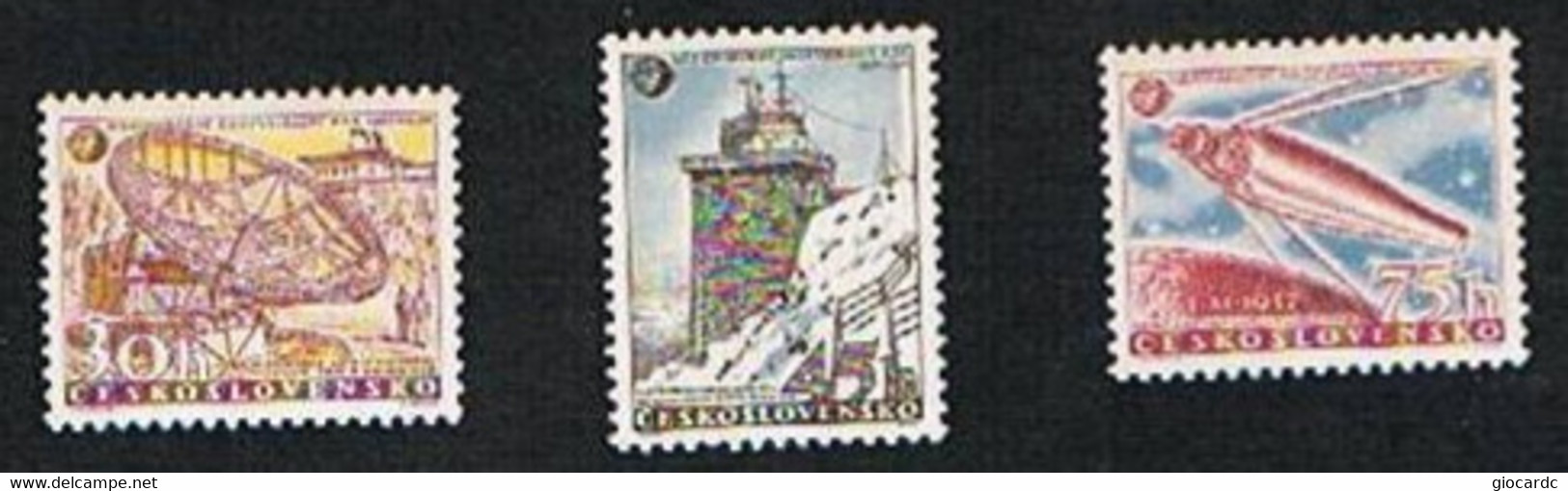 CECOSLOVACCHIA (CZECHOSLOVAKIA) - YVERT 939.941 - 1957  ANNO GEOFISICO INTERNAZIONALE    - NUOVI (MINT) ** - Nuovi