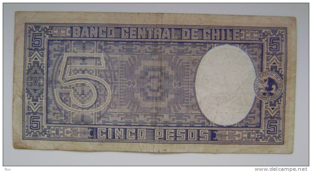 Cile Chile  5 Pesos   CONDIZIONI COME DA FOTO CART 68 - Chile