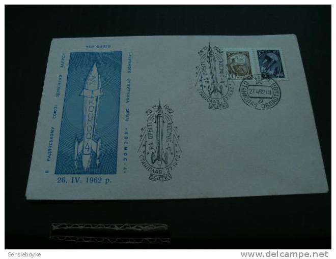 SP528a-  First Day Cover Russia 1962-  Kosmos 4 - 27-4-62 - Rusland En USSR