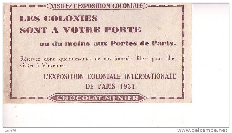 CHOCOLAT  MENIER  -  Visitez L´Exposition Coloniale -  Le Matin Aux Antilles - Menier