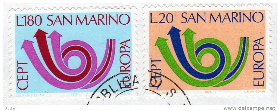 Europa-Ausgabe 1973 San Marino 1029/0+ FDC O 3€ CEPT Post-Horn - 1973