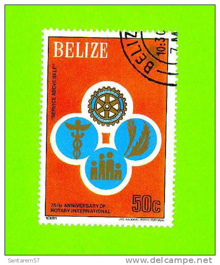 Oblitération Ronde Used Stamp 75th Anniversary Of ROTARY INTERNATIONAL 50c BELIZE - Belize (1973-...)