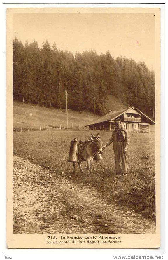 D336 -La Franche-Comté Pittoresque - La Descente Du Lait Depuis Les Fermes   *âne* - Franche-Comté