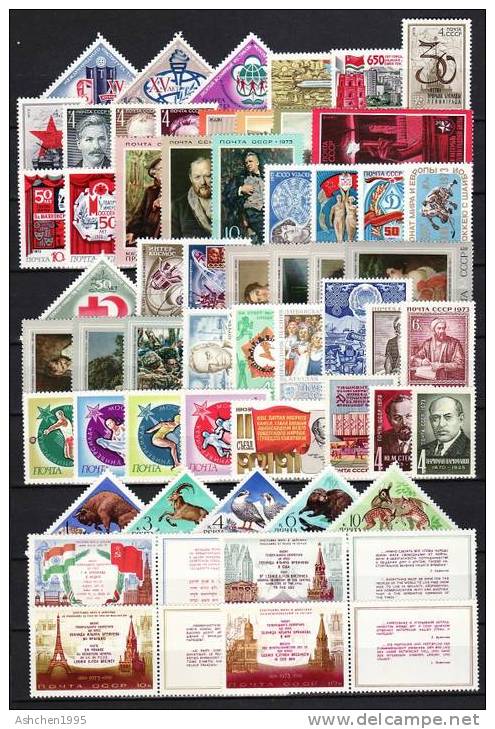 Russia 1973 Comp Year Set, 102 St 9ss 1ms  - MNH - Full Years