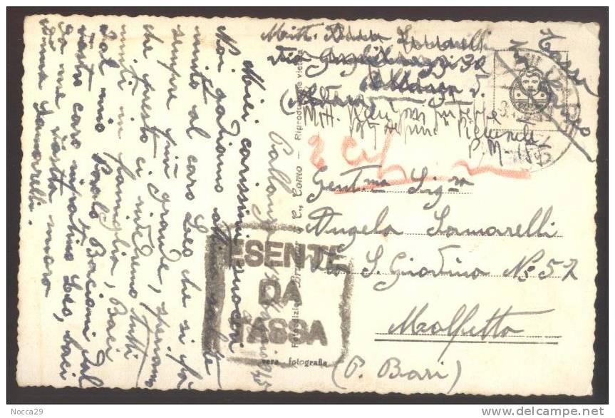 PALLANZA  15 MAGGIO 1945!!!!!!  ESENTE DA TASSA  POSTALE. RARISSIMA! STORICA!!! - Stamped Stationery