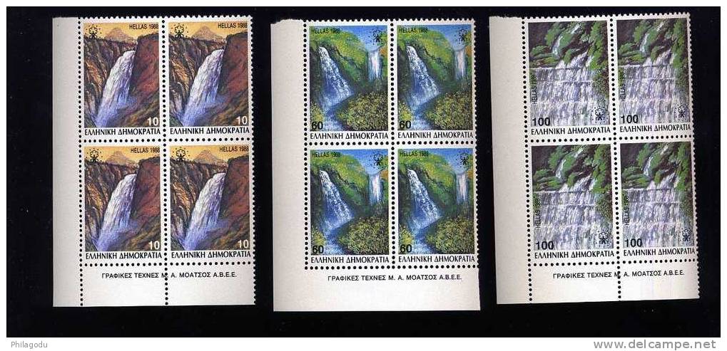 GR ++  Yv 1675/1677** X  4 Postfrich  Nature  Chute D'eau   Cote 80 E    Water Falls - Unused Stamps
