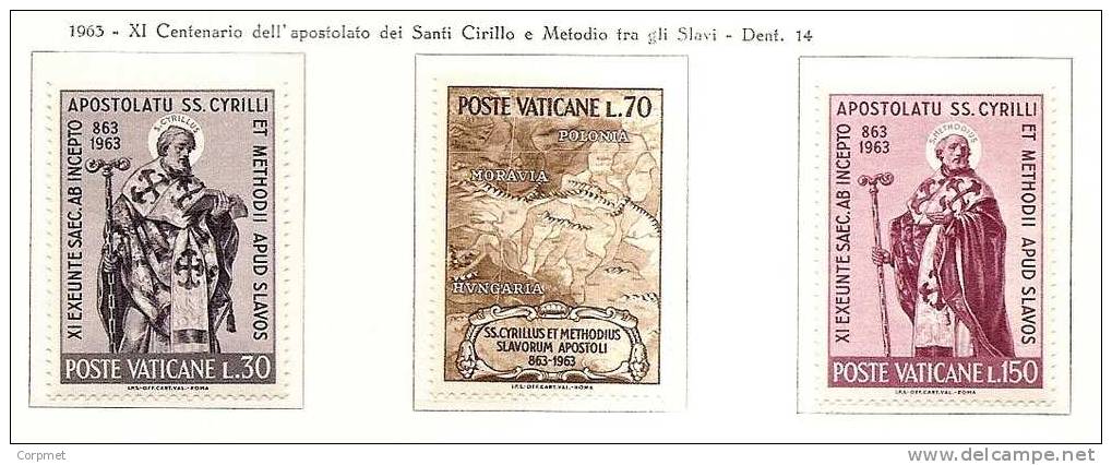 CITTA DEL VATICANO - 1963 Santi Cirillo - Yvert # 387/389 - MINT (NH) - Unused Stamps