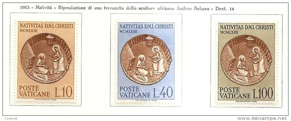 CITTA DEL VATICANO - 1963 Nativitá - Yvert # 390/392 - MINT (NH) - Unused Stamps