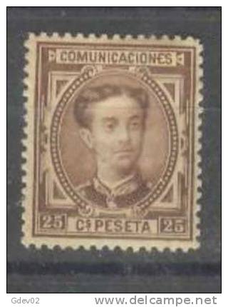 ES177-L2764.Españ.Span. Espagne.ALFONSO  Xll.1876. (Ed 177*) Con Charnela.LUJO - Unused Stamps