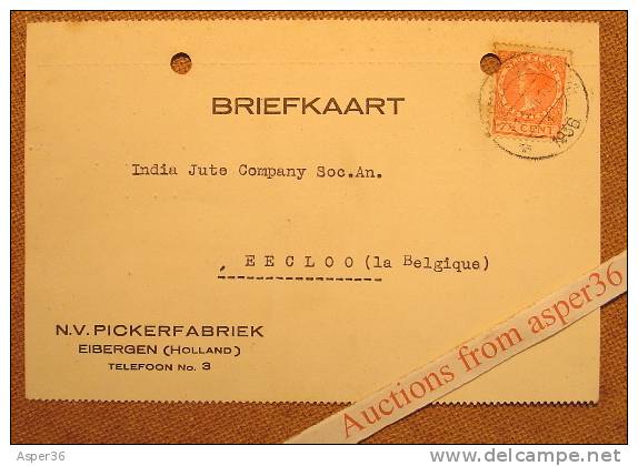 Factuur & Kaart "N.V. Pickerfabriek, Eibergen (Holland) 1936" - Pays-Bas