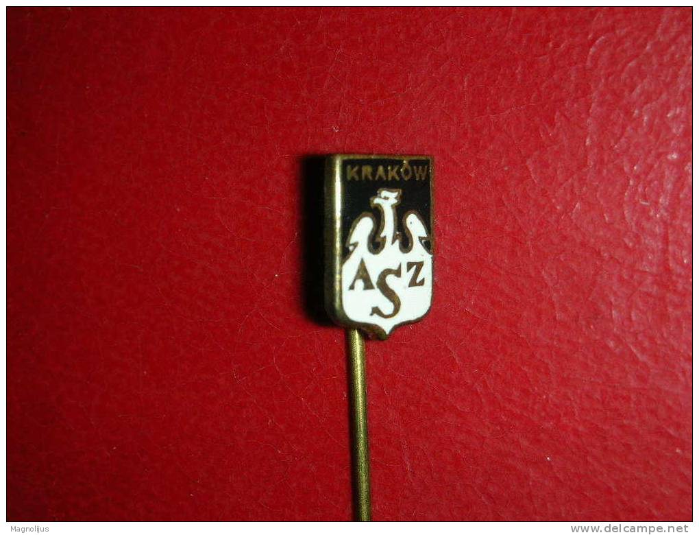 Pins,Badge With Needle,Poland Athletics Federation,ASZ Krakow,Enamel,Emaille,Sport,vintage - Atletica