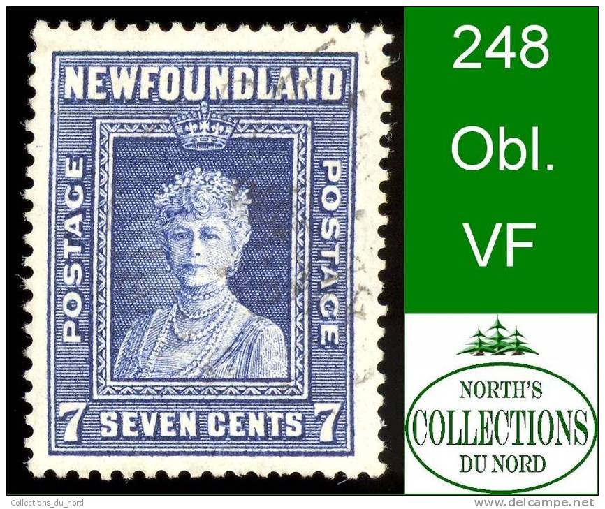 Canada Newfoundland (Unitrade & Scott # 248 - Royal Family Issue - Queen Mary) (o) VF - 1908-1947