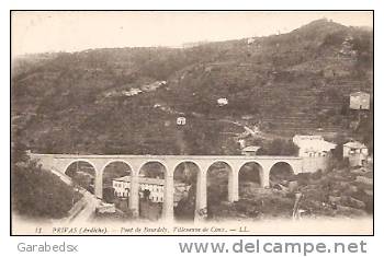 CPA De PRIVAS - Pont De Bourdely - Villeneuve De Coux (LL, éditeur). - Privas