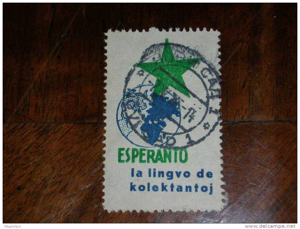 Esperanto,Internacia Lingvo,Vignette,Stamp,Label,Novi Sad Cancelacion Seal,vintage - Esperanto