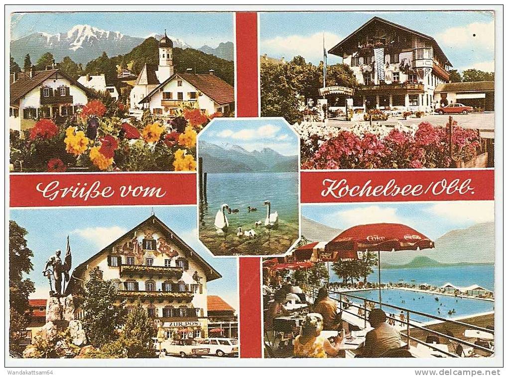 AK Grüße Vom Kochelsee / Obb. Mehrbild 5 Bilder COCA COLA SONNENSCHIRME 12.8.77 8958 FÜSSSEN / ALLGÄU - Bad Faulenbach - Bad Toelz