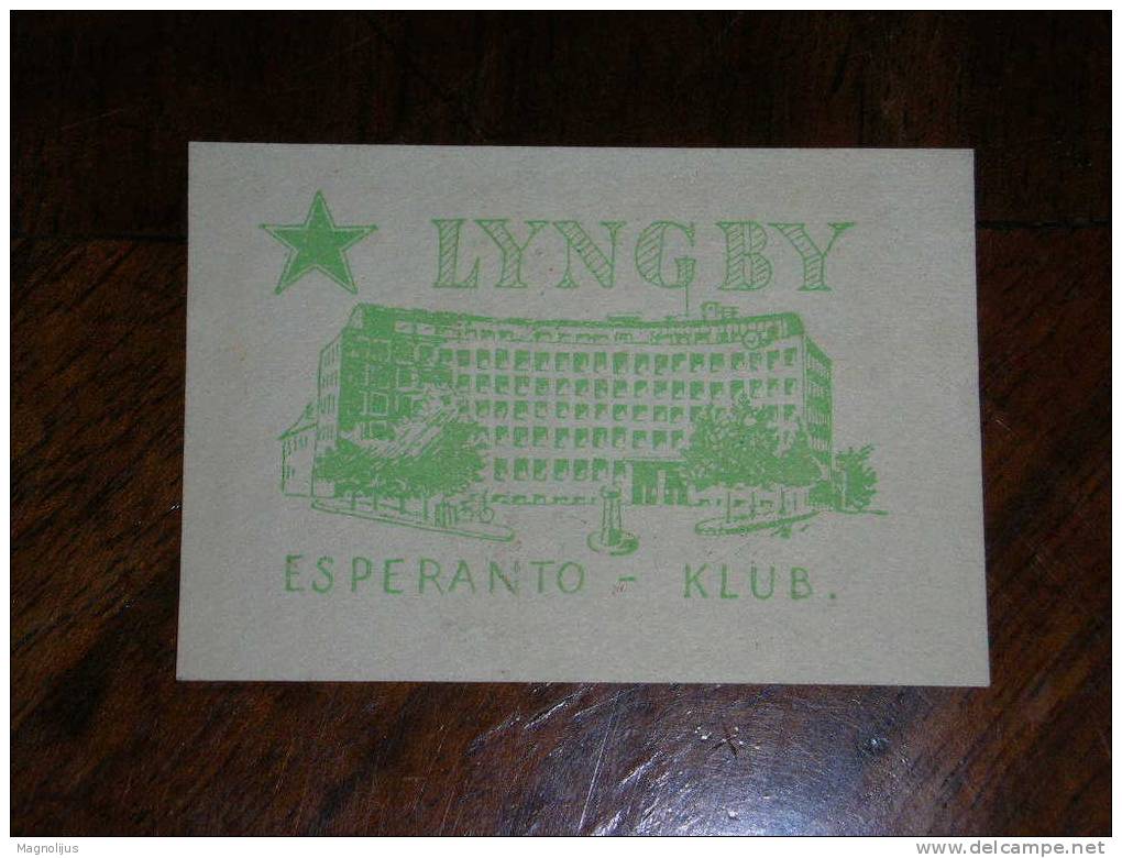 Esperanto,Internacia Lingvo,Vignette,Stamp,Label,Lyngby Club,vintage - Esperanto