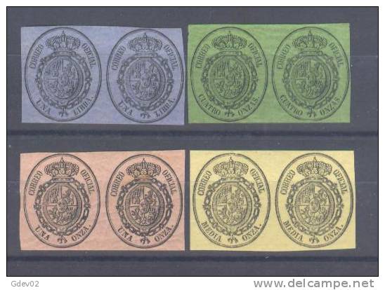 ES035-L2991.Spain.Espagne  .ESCUDO  DE ESPAÑA .1855.(Ed 35/8** Par) Sin Charnela  .Muy Bonitos - Unused Stamps