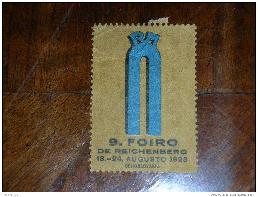 Esperanto,Foire,Messe,Fair,Reichenberg,Czech Republic,Ceskoslovensko,Vignette,Stamp,Label,vintage,not So Perfect - Esperanto