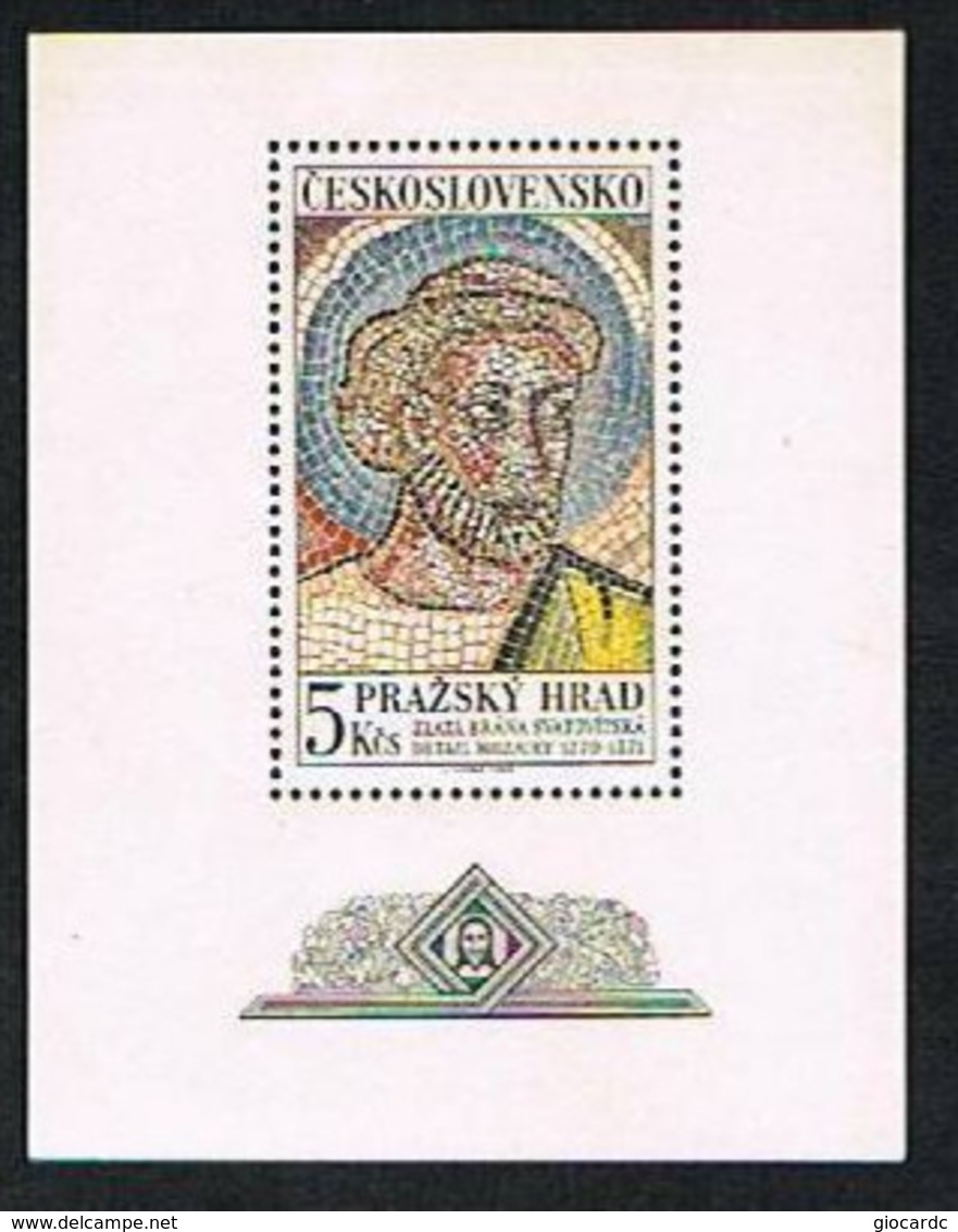 CECOSLOVACCHIA (CZECHOSLOVAKIA) - YVERT BF34 - 1968  -  MOSAICO DEL CASTELLO DI PRAGA  - NUOVO (MINT)** - Blocks & Sheetlets