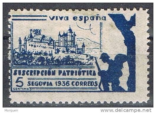 Suscripcion Patriotica. SEGOVIA 1936, 5 Cts. Guerra Civil * - Vignette Della Guerra Civile